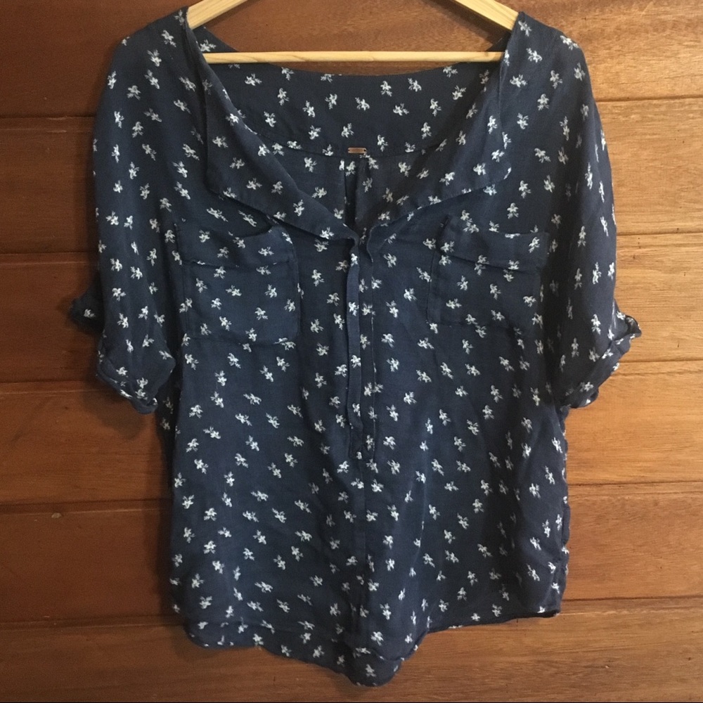 Free People popover loose blouse